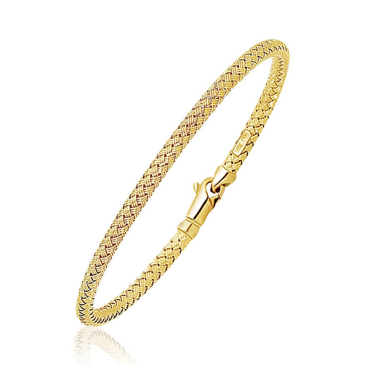 Fancy Weave Bangle in 14k Yellow Gold (3.0mm) - LinkagejewelrydesignLinkagejewelrydesign