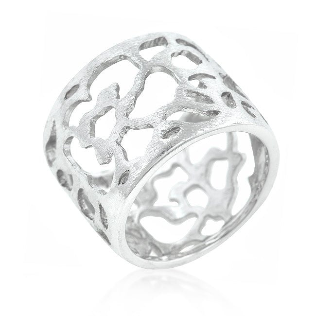 Filigree Matte Rhodium Ring - LinkagejewelrydesignLinkagejewelrydesign