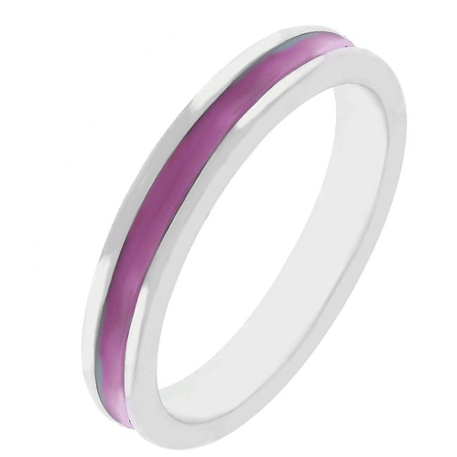 Fuchsia Enamel Eternity Ring - LinkagejewelrydesignLinkagejewelrydesign