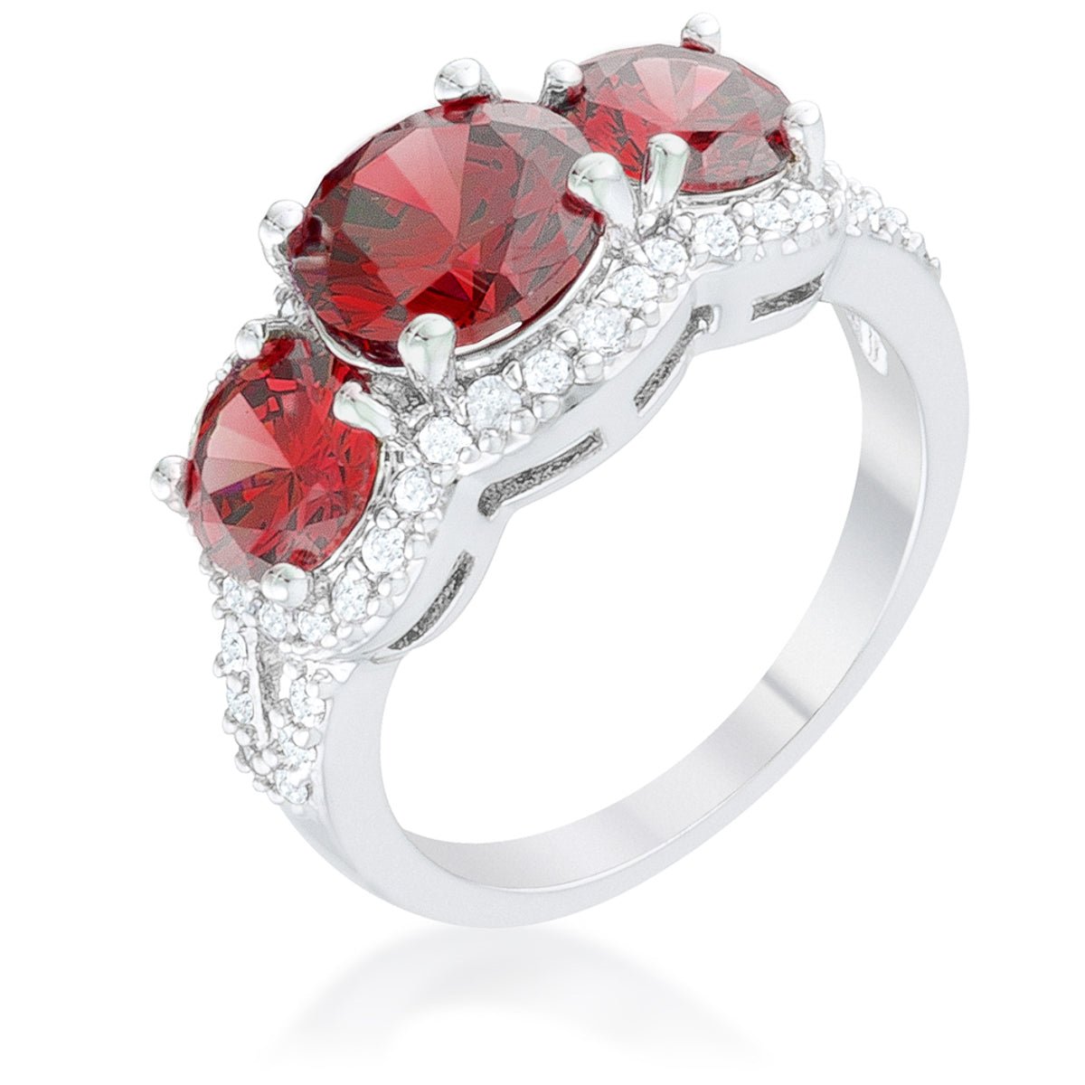 Garnet Classic Trio Ring - LinkagejewelrydesignLinkagejewelrydesign