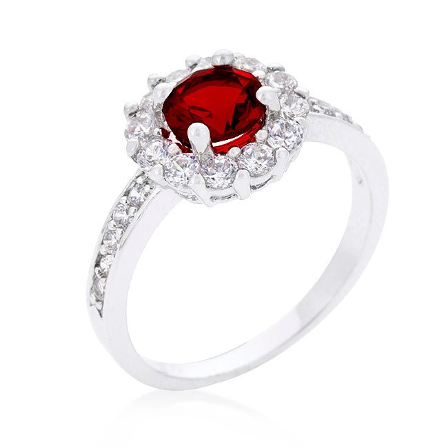 Garnet Halo Engagement Ring - LinkagejewelrydesignLinkagejewelrydesign