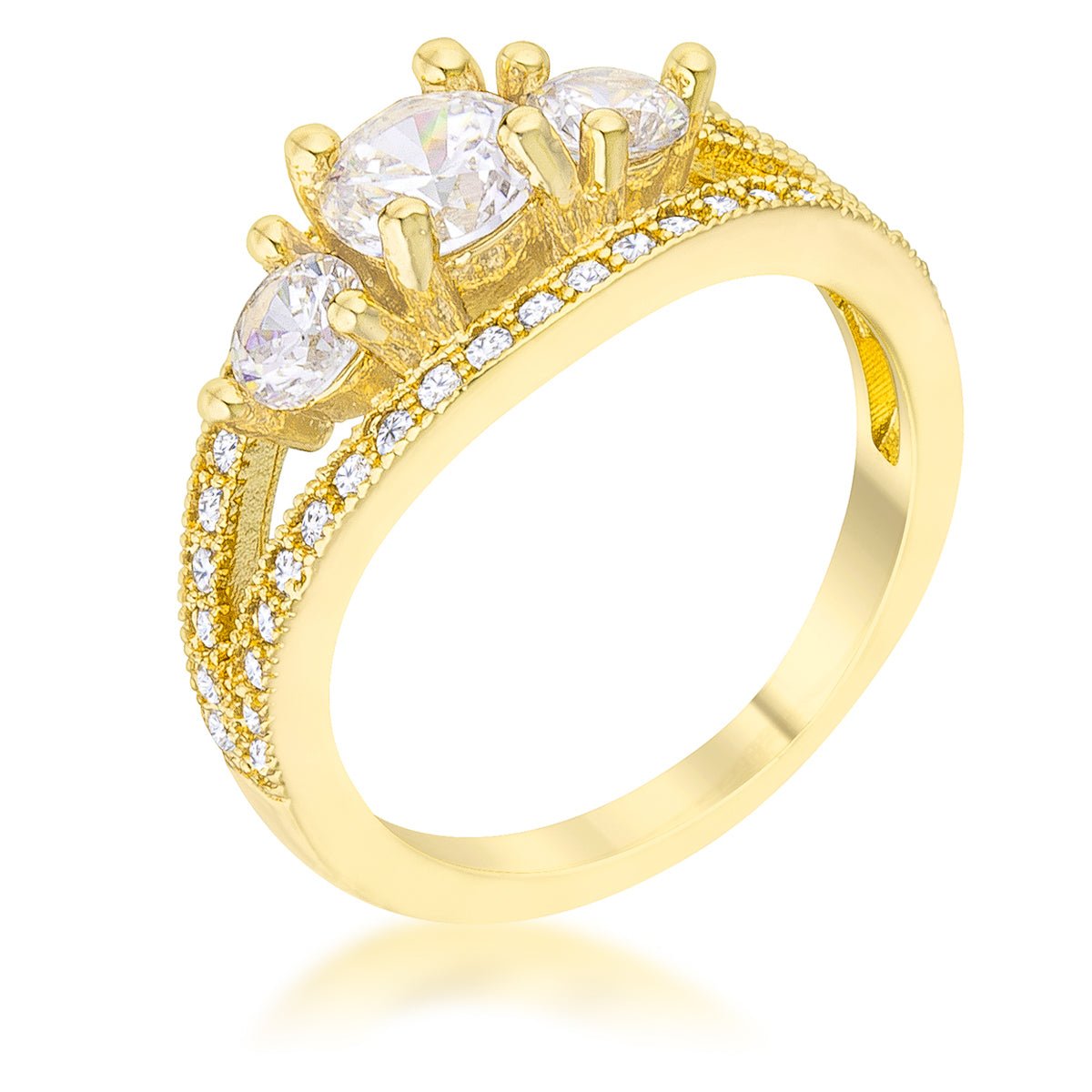 Geneviere 1.45ct CZ 14k Gold Classic Ring, &lt;b&gt;Size 5&lt;/b&gt; - LinkagejewelrydesignLinkagejewelrydesign