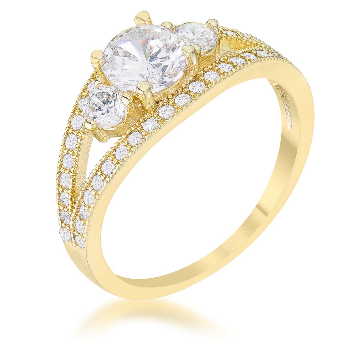 Genna 1.1ct CZ 14k Gold Delicate Classic Ring, &lt;b&gt;Size 5&lt;/b&gt; - LinkagejewelrydesignLinkagejewelrydesign