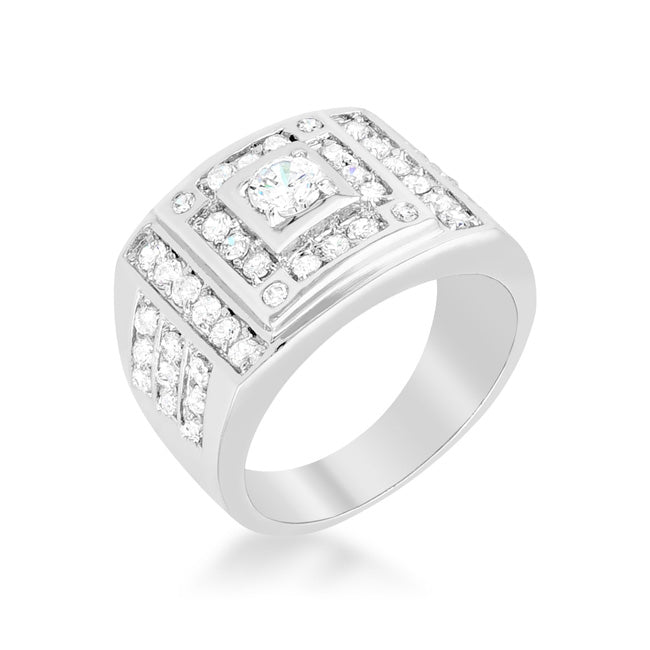 Geometric Cubic Zirconia Ring - LinkagejewelrydesignLinkagejewelrydesign