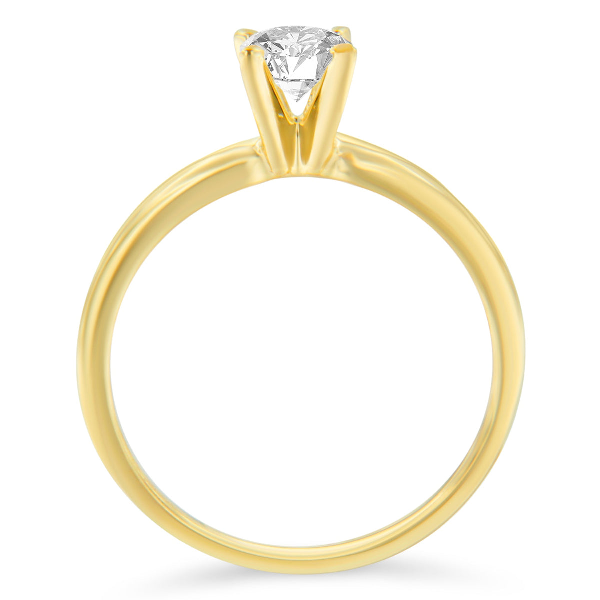 GIA Certified 14K Yellow Gold 1/2 Cttw Diamond Solitaire Engagement Ring (H Color, SI1 Clarity) - Size 6 - LinkagejewelrydesignLinkagejewelrydesign