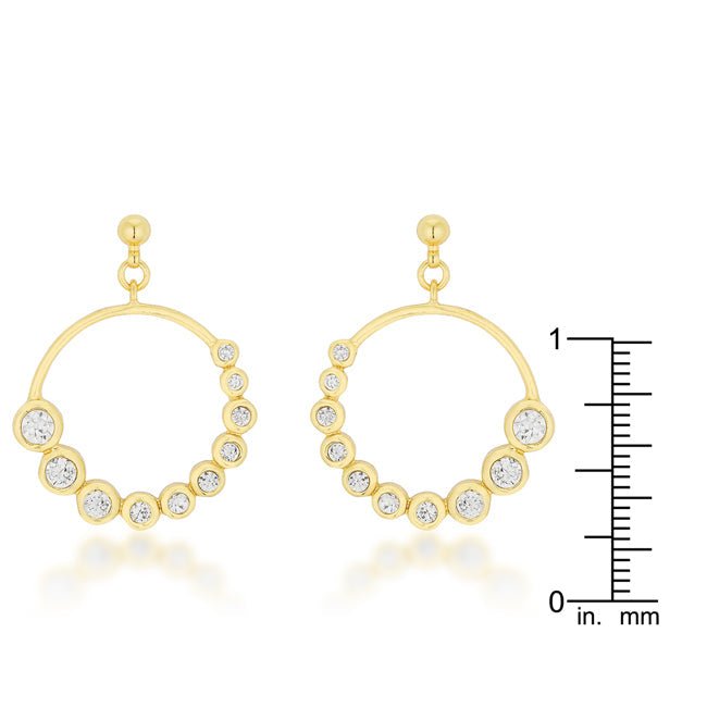 Golden Graduated Cubic Zirconia Circle Earrings - LinkagejewelrydesignLinkagejewelrydesign