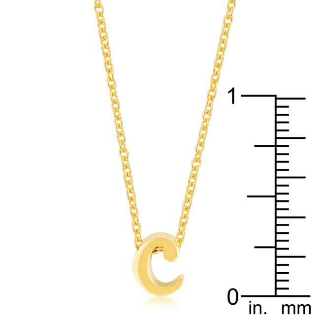 Golden Initial C Pendant - LinkagejewelrydesignLinkagejewelrydesign