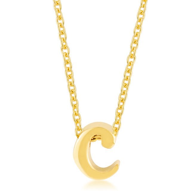 Golden Initial C Pendant - LinkagejewelrydesignLinkagejewelrydesign