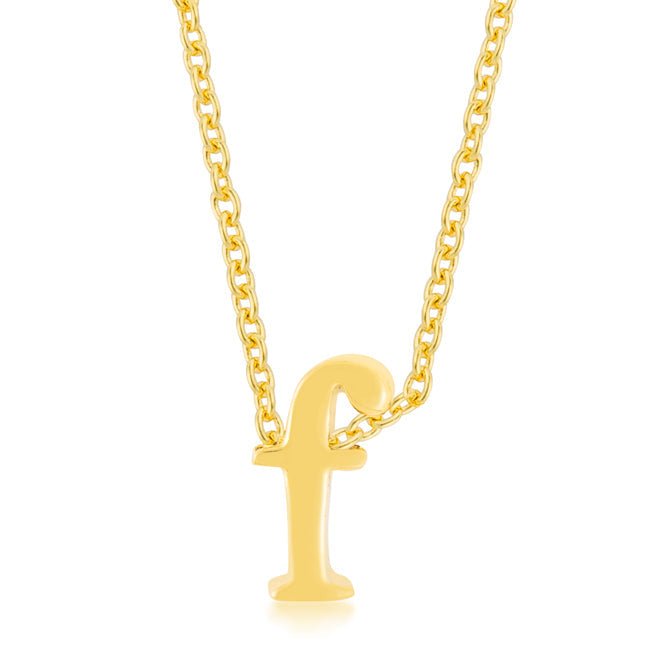 Golden Initial F Pendant - LinkagejewelrydesignLinkagejewelrydesign