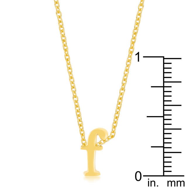 Golden Initial F Pendant - LinkagejewelrydesignLinkagejewelrydesign