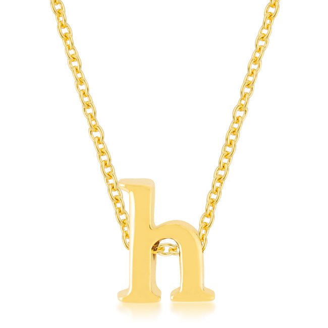 Golden Initial H Pendant - LinkagejewelrydesignLinkagejewelrydesign