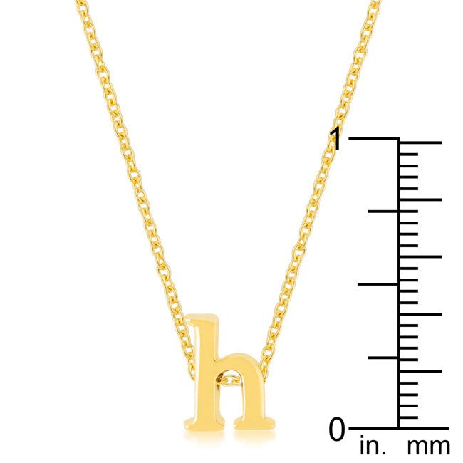 Golden Initial H Pendant - LinkagejewelrydesignLinkagejewelrydesign