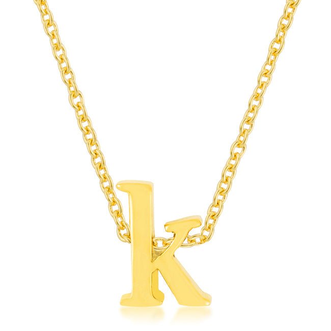 Golden Initial K Pendant - LinkagejewelrydesignLinkagejewelrydesign