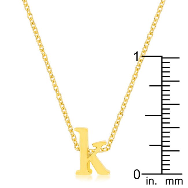 Golden Initial K Pendant - LinkagejewelrydesignLinkagejewelrydesign