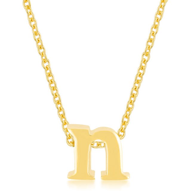 Golden Initial N Pendant - LinkagejewelrydesignLinkagejewelrydesign