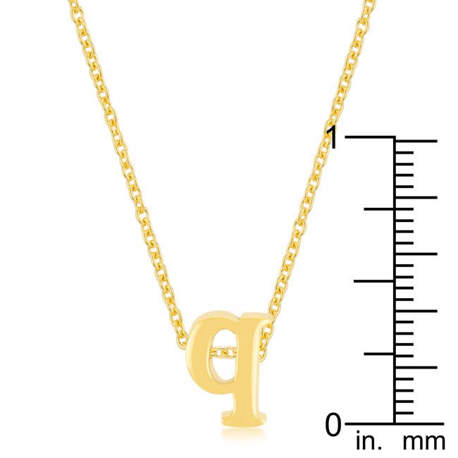 Golden Initial Q Pendant - LinkagejewelrydesignLinkagejewelrydesign