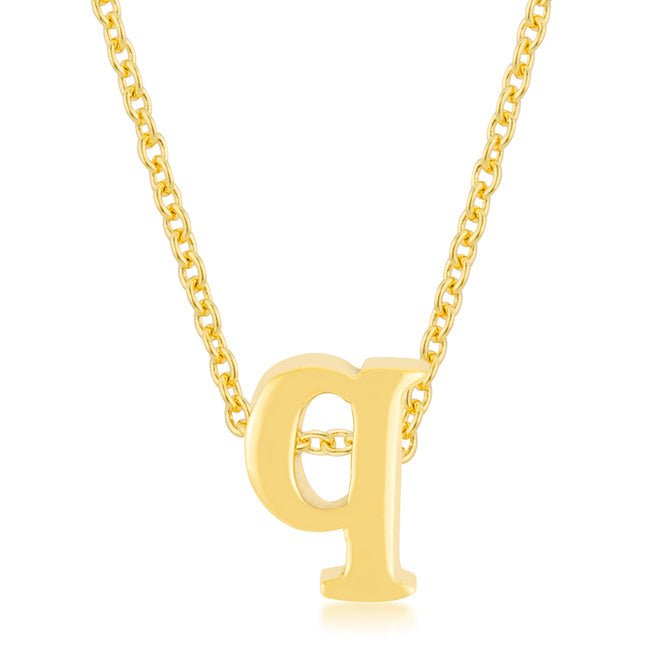 Golden Initial Q Pendant - LinkagejewelrydesignLinkagejewelrydesign