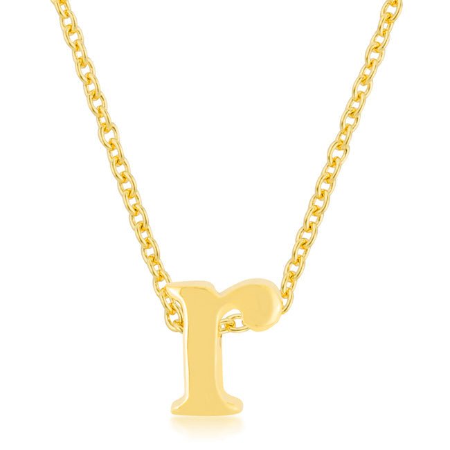 Golden Initial R Pendant - LinkagejewelrydesignLinkagejewelrydesign