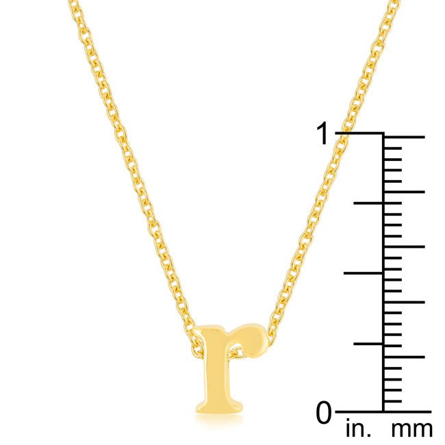 Golden Initial R Pendant - LinkagejewelrydesignLinkagejewelrydesign