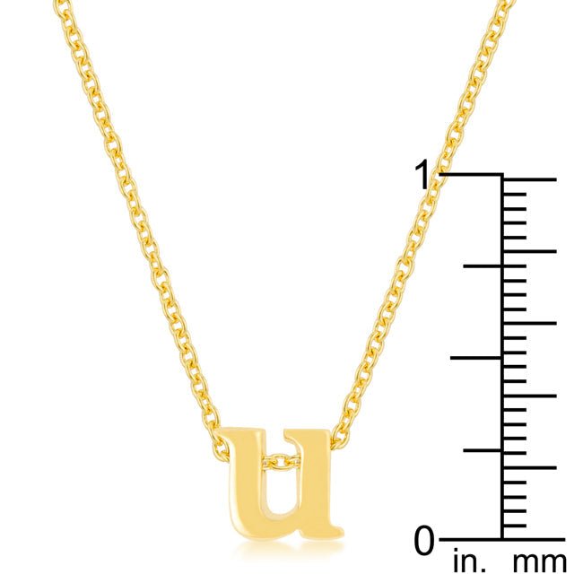 Golden Initial U Pendant - LinkagejewelrydesignLinkagejewelrydesign