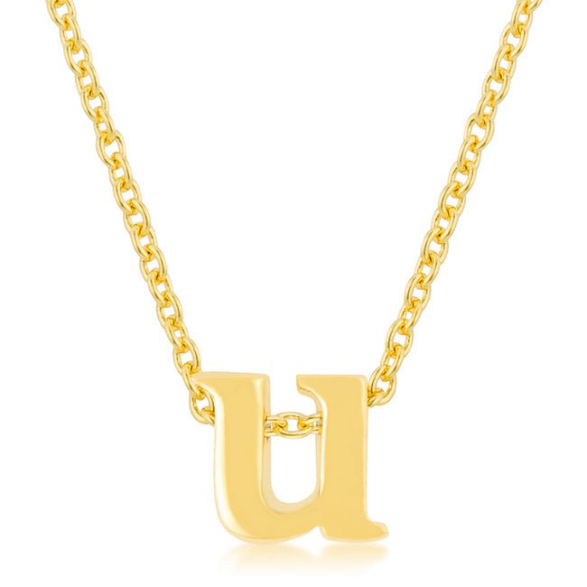 Golden Initial U Pendant - LinkagejewelrydesignLinkagejewelrydesign