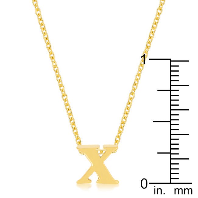 Golden Initial X Pendant - LinkagejewelrydesignLinkagejewelrydesign