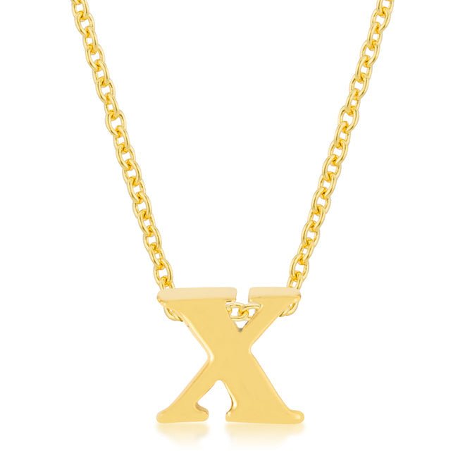 Golden Initial X Pendant - LinkagejewelrydesignLinkagejewelrydesign