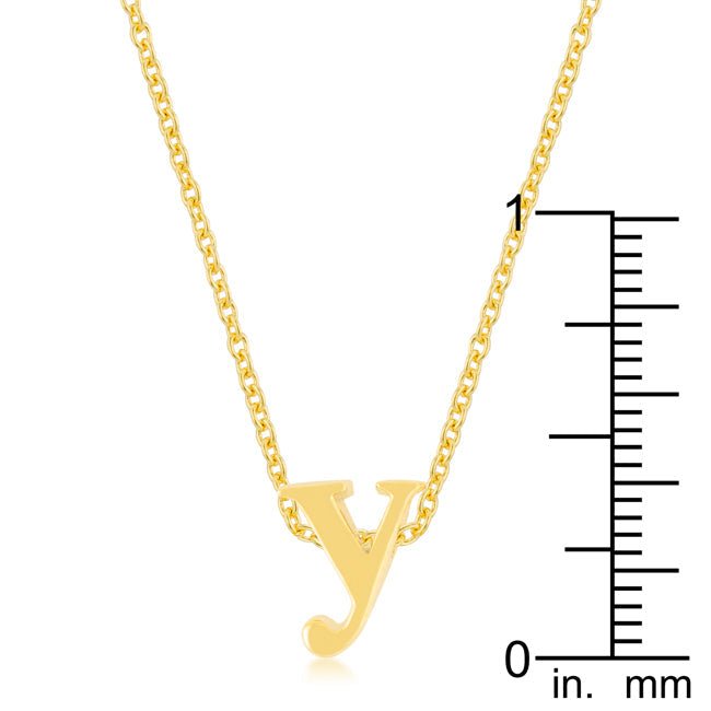 Golden Initial Y Pendant - LinkagejewelrydesignLinkagejewelrydesign