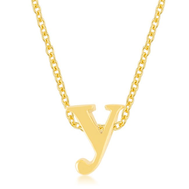 Golden Initial Y Pendant - LinkagejewelrydesignLinkagejewelrydesign