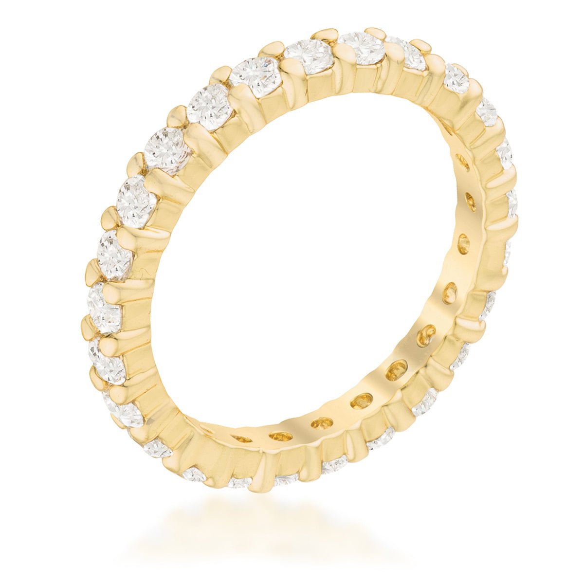 Goldtone Cubic Zirconia Eternity Band - LinkagejewelrydesignLinkagejewelrydesign