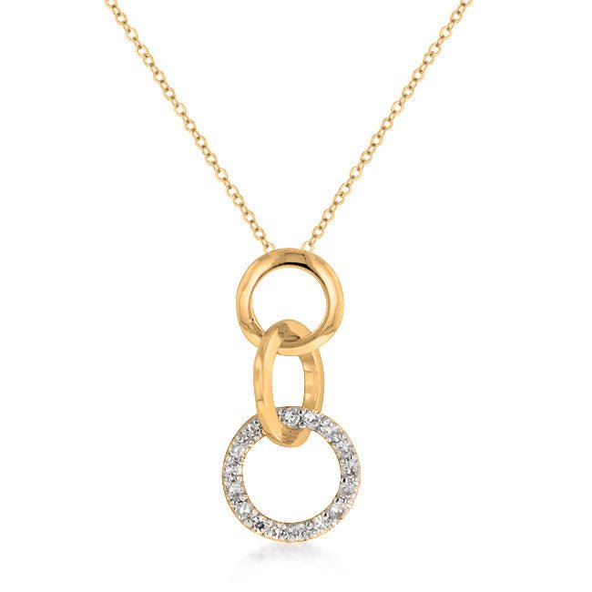 Goldtone Finish Triplet Hooplet Pendant - LinkagejewelrydesignLinkagejewelrydesign