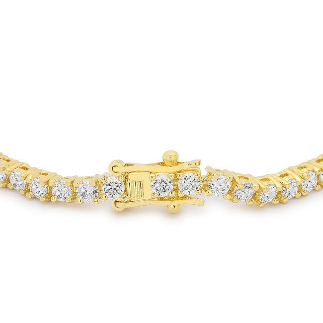 Goldtone Finish Victorian Cubic Zirconia Tennis 7 Inch Bracelet - LinkagejewelrydesignLinkagejewelrydesign