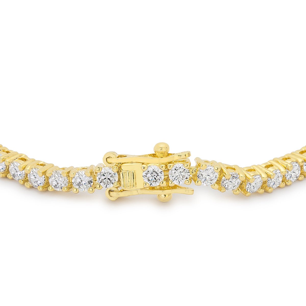 Goldtone Finish Victorian Cubic Zirconia Tennis 7 Inch Bracelet - LinkagejewelrydesignLinkagejewelrydesign