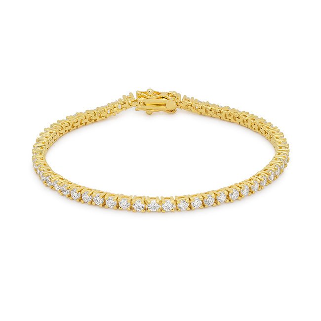 Goldtone Finish Victorian Cubic Zirconia Tennis 8 Inch Bracelet - LinkagejewelrydesignLinkagejewelrydesign