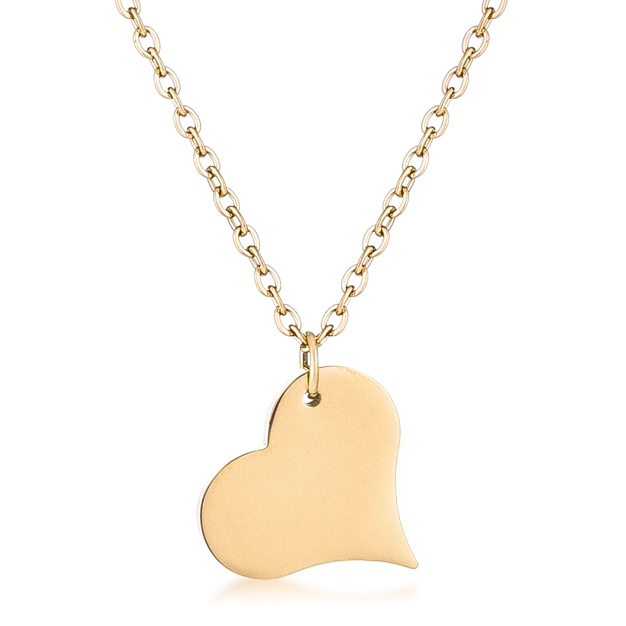 Goldtone Heart Pendant - LinkagejewelrydesignLinkagejewelrydesign