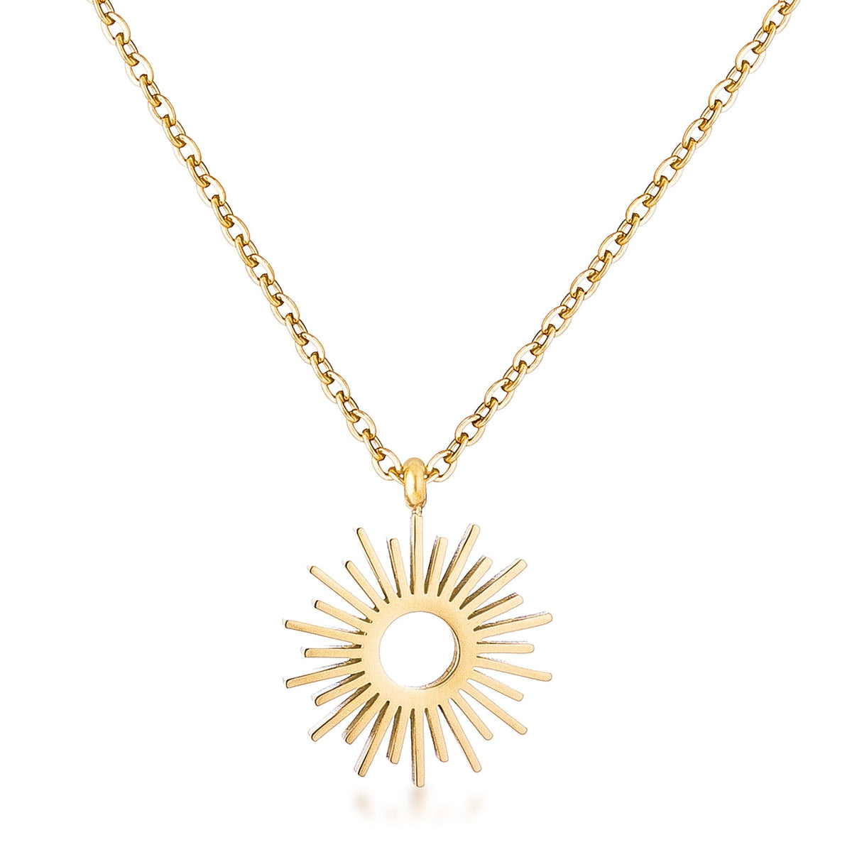 Goldtone Sunburst Necklace - LinkagejewelrydesignLinkagejewelrydesign