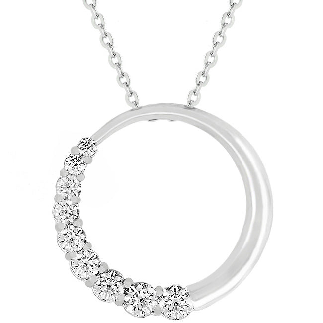 Graduated Cubic Zirconia Circle Pendant - LinkagejewelrydesignLinkagejewelrydesign