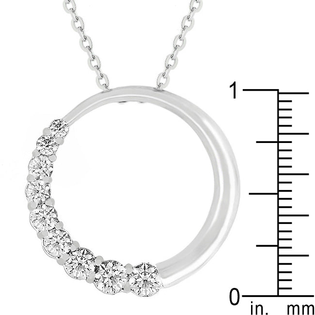 Graduated Cubic Zirconia Circle Pendant - LinkagejewelrydesignLinkagejewelrydesign