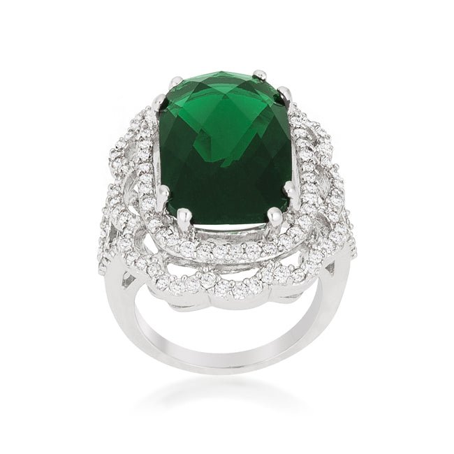 Green Cocktail Crest Ring - LinkagejewelrydesignLinkagejewelrydesign