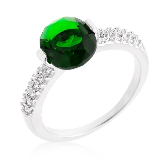 Green Oval Cubic Zirconia Engagement Ring - LinkagejewelrydesignLinkagejewelrydesign