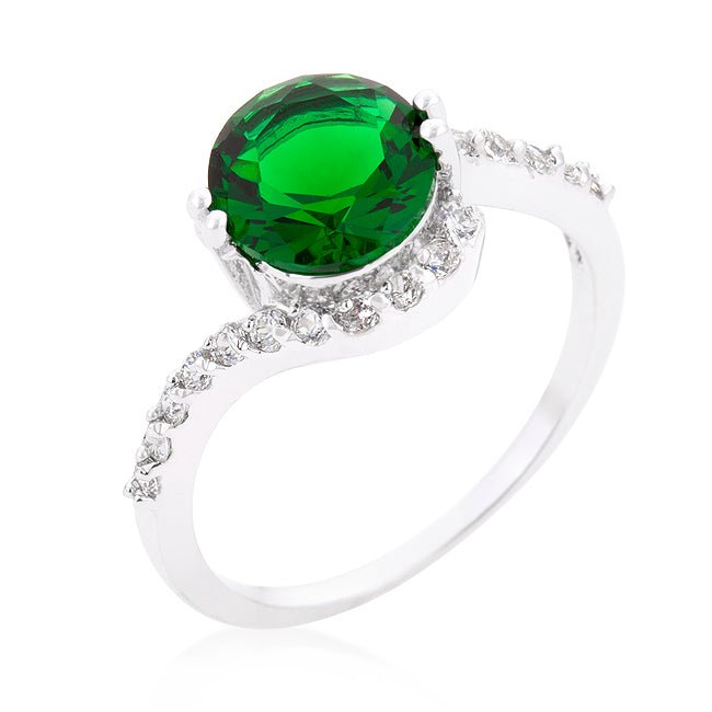 Green Swirling Engagement Ring - LinkagejewelrydesignLinkagejewelrydesign