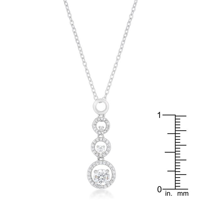 Halo Graduated Cubic Zirconia Pendant - LinkagejewelrydesignLinkagejewelrydesign