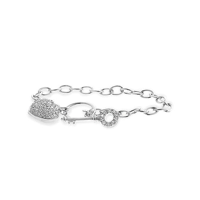 Heart and Key Bracelet - LinkagejewelrydesignLinkagejewelrydesign