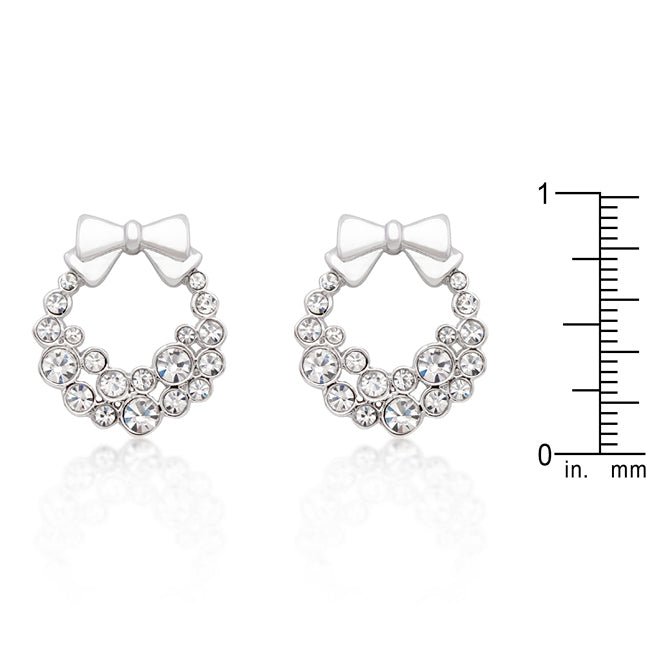 Holiday Wreath Clear Crystal Earrings - LinkagejewelrydesignLinkagejewelrydesign