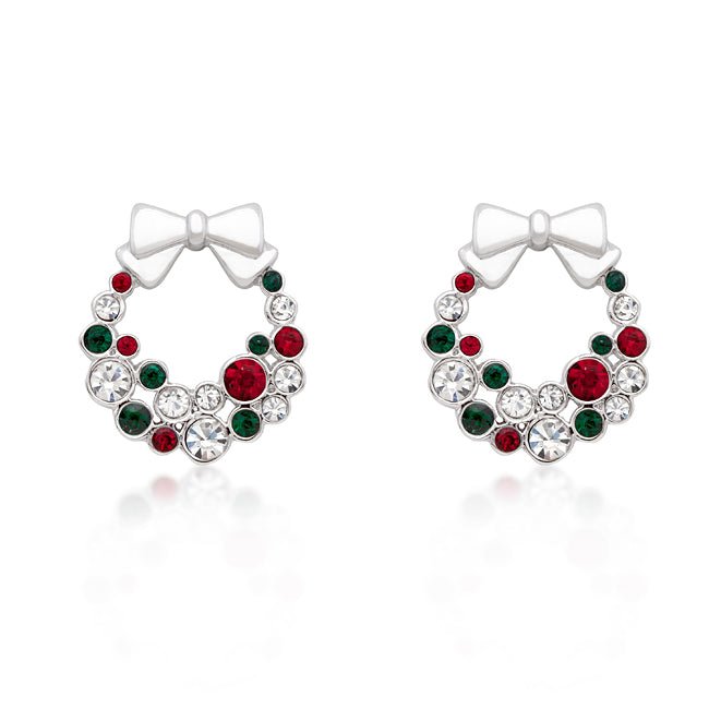 Holiday Wreath Colored Crystal Earrings - LinkagejewelrydesignLinkagejewelrydesign