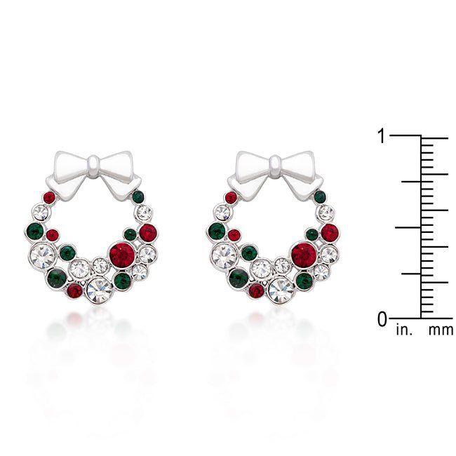 Holiday Wreath Colored Crystal Earrings - LinkagejewelrydesignLinkagejewelrydesign