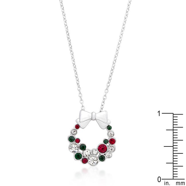 Holiday Wreath Colored Crystal Pendant - LinkagejewelrydesignLinkagejewelrydesign
