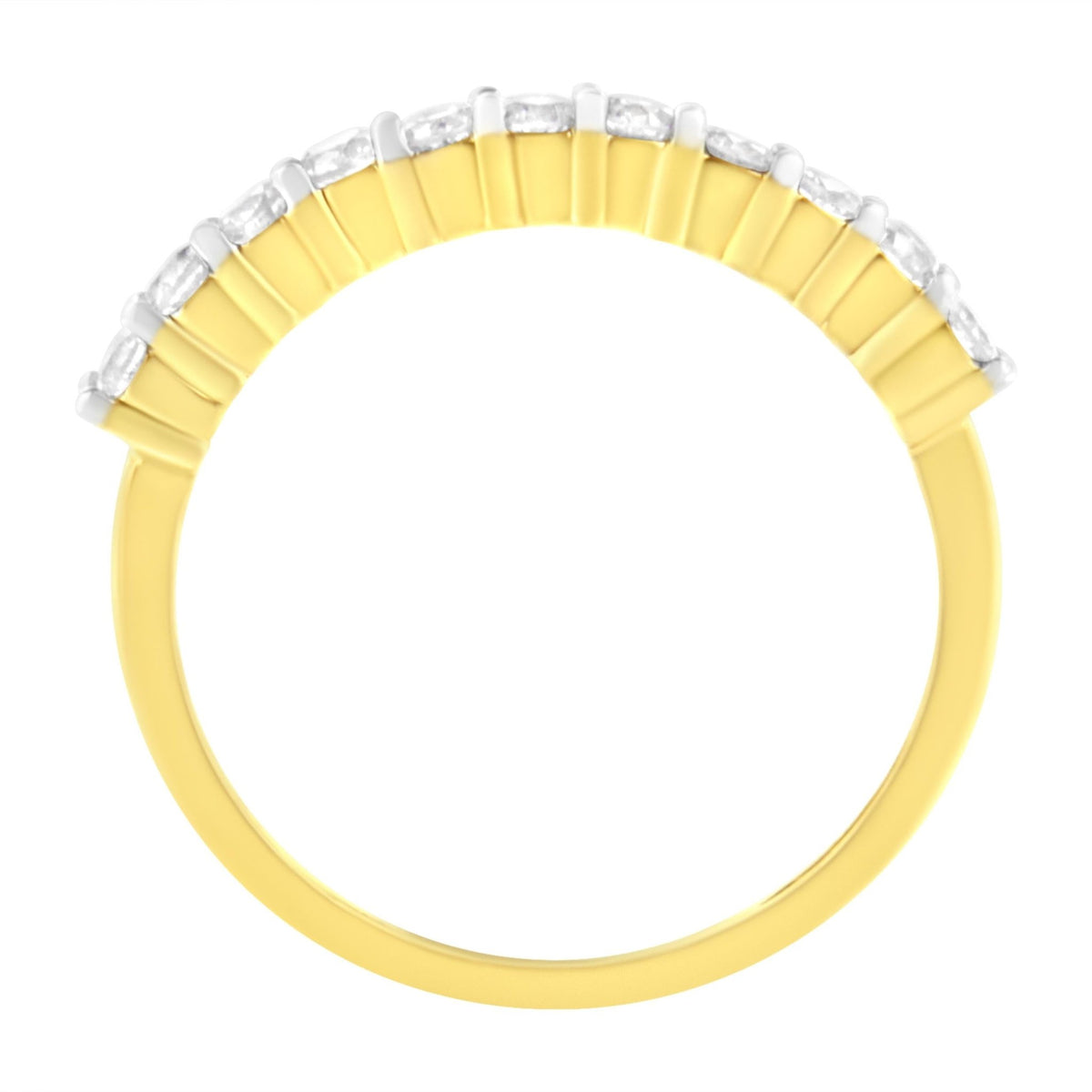 IGI Certified 1/2 Cttw Diamond 10K Yellow Gold Prong Set Fluted Band Style Wedding Ring (J-K Color, I1-I2 Clarity) - Size 7 - LinkagejewelrydesignLinkagejewelrydesign