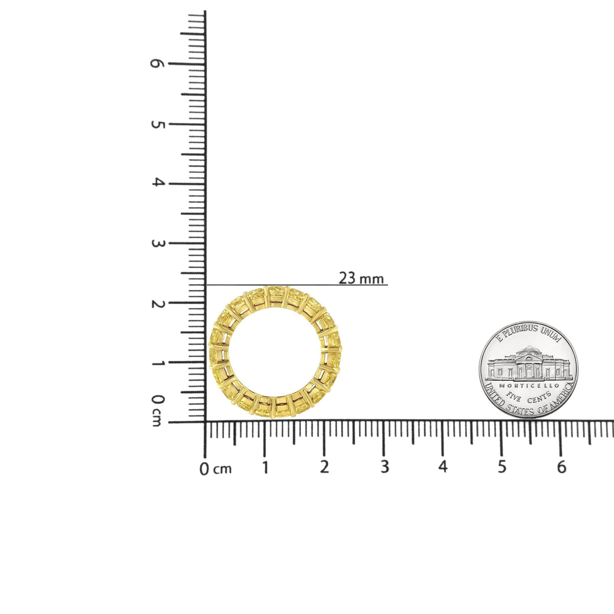 IGI Certified 18K Yellow Gold 5.0 Cttw Shared Prong Set Natural Fancy Yellow Cushion Diamond Eternity Band Ring (Yellow Color, VVS2-VS1 Clarity) - Ring Size 6 - LinkagejewelrydesignLinkagejewelrydesign