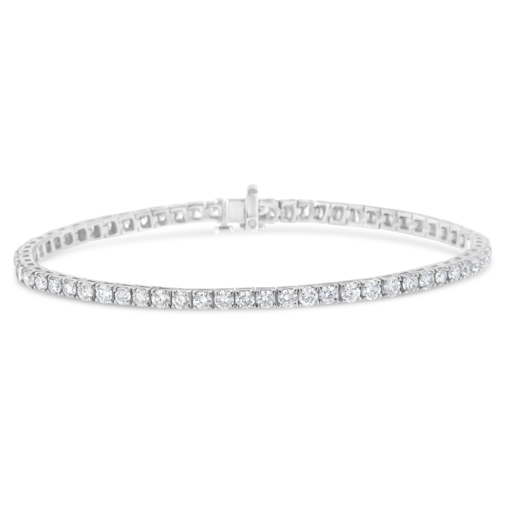 IGI Certified 4.0 Cttw Diamond 14K White Gold Classic 7” Tennis Bracelet (H - I Color, I1 - I2 Clarity) - LinkagejewelrydesignLinkagejewelrydesign
